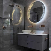 Espejo LED Redondo | Botones táctiles | Función antivaho | Temperatura de color ajustable - Reyze Seria Good Vibes Model 4